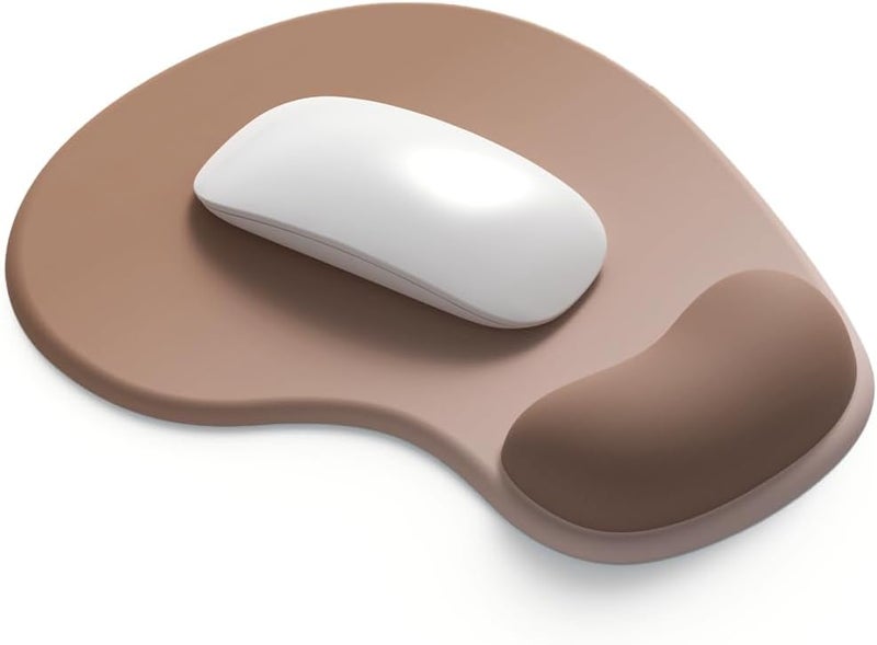 DemonChest Office Mousepad with Gel Wrist Support - Ergonomic Gaming Desktop Mouse Pad Wrist Rest - Design Gamepad Mat Rubber Base for Laptop Computer -Silicone Non-Slip Special-Textured Surface (04Brown) - Image 1